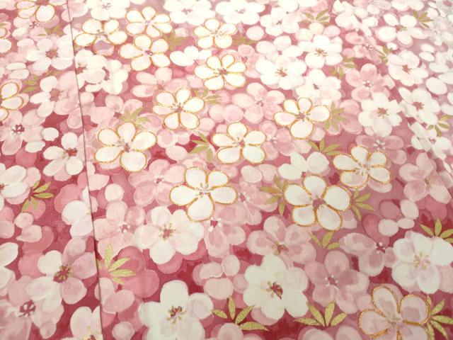 平和屋着物●紫綬褒章 巨匠『岩田専太郎』 振袖 駒刺繍 舞梅 暈し染め 金彩 正絹 逸品 DAAQ3160ps