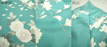 平和屋着物●訪問着 枝垂れ桜 木蓮 椿 ロング丈 正絹 逸品 DAAQ3172ps