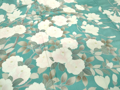 平和屋着物●訪問着 枝垂れ桜 木蓮 椿 ロング丈 正絹 逸品 DAAQ3172ps