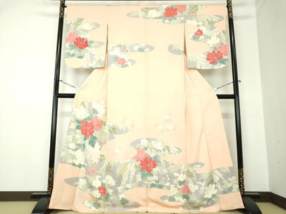 平和屋着物●訪問着　草花文　金彩　正絹　逸品　DAAQ3208ps