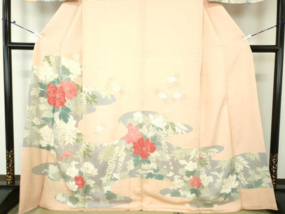 平和屋着物●訪問着　草花文　金彩　正絹　逸品　DAAQ3208ps