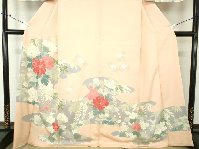 平和屋着物●訪問着　草花文　金彩　正絹　逸品　DAAQ3208ps