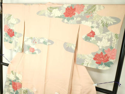 平和屋着物●訪問着　草花文　金彩　正絹　逸品　DAAQ3208ps
