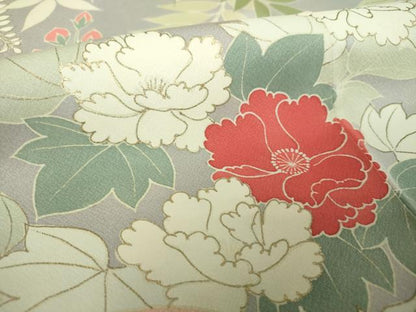 平和屋着物●訪問着　草花文　金彩　正絹　逸品　DAAQ3208ps