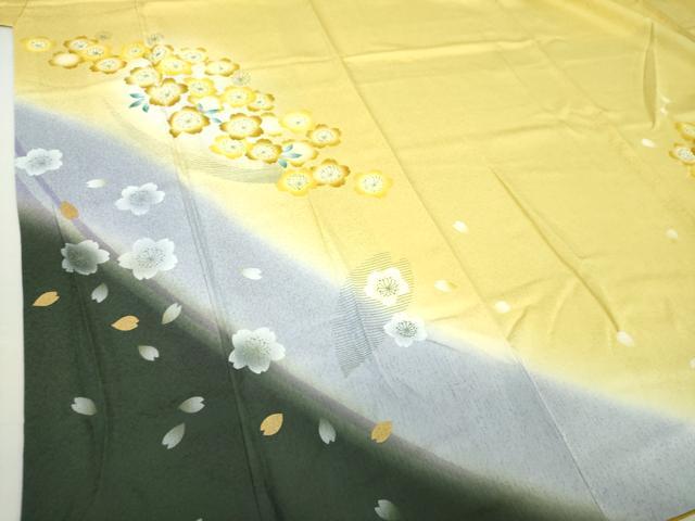 平和屋着物●豪華振袖　舞桜　暈し染め　金彩　鈴乃屋扱い　正絹　逸品　DAAQ3224ps