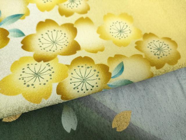 平和屋着物●豪華振袖　舞桜　暈し染め　金彩　鈴乃屋扱い　正絹　逸品　DAAQ3224ps