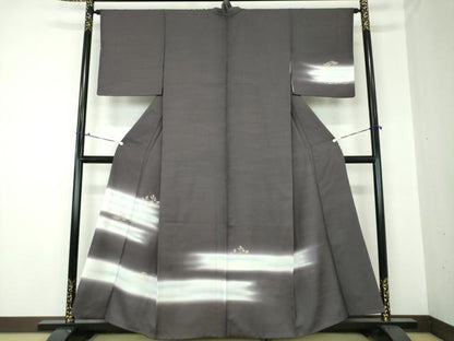 平和屋着物●訪問着 刺繍 霞立波松葉文 暈し染め 金彩 正絹 逸品 DAAQ3240ps