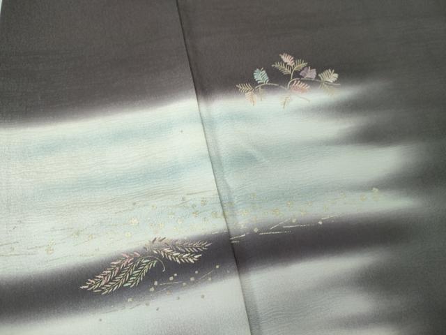 平和屋着物●訪問着 刺繍 霞立波松葉文 暈し染め 金彩 正絹 逸品 DAAQ3240ps