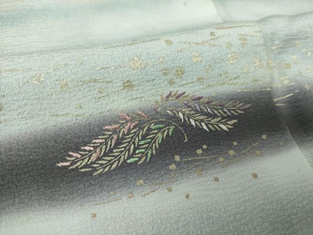平和屋着物●訪問着 刺繍 霞立波松葉文 暈し染め 金彩 正絹 逸品 DAAQ3240ps