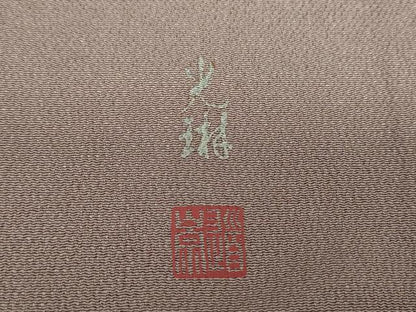 平和屋着物●松尾光琳　色留訪問着　刺繍　源氏歌仙図　銀彩　正絹　逸品　DAAQ3253ps