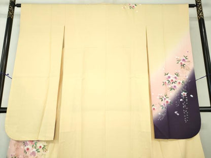平和屋着物●豪華振袖 駒刺繍 舞桜 暈し染め 金糸 鈴乃屋扱い 正絹 逸品 DAAQ3256ps