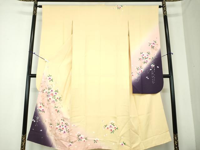 平和屋着物●豪華振袖 駒刺繍 舞桜 暈し染め 金糸 鈴乃屋扱い 正絹 逸品 DAAQ3256ps