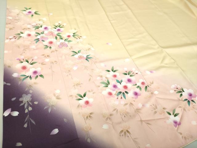 平和屋着物●豪華振袖 駒刺繍 舞桜 暈し染め 金糸 鈴乃屋扱い 正絹 逸品 DAAQ3256ps