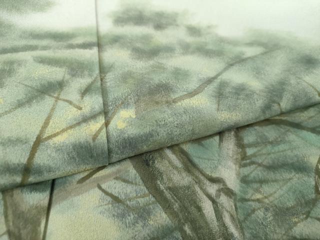 平和屋着物●染色作家 寺島利男 色留訪問着 手描き 松原 暈し染め 正絹 逸品 未使用 DAAQ3267ps