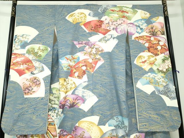 平和屋着物●豪華振袖 駒刺繍 地紙飛鶴花文 金彩 正絹 逸品 DAAQ3274ps