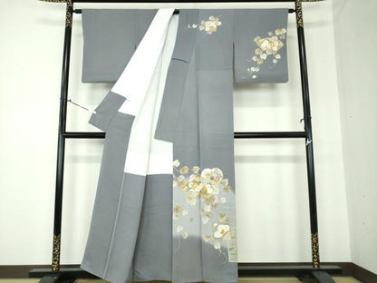 平和屋着物●中国三大刺繍 相良刺繍 訪問着 黄金繭 駒刺繍 地紙花文 暈し染め 金彩 正絹 逸品 DAAQ3280ps