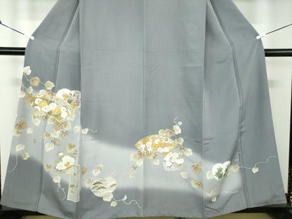 平和屋着物●中国三大刺繍 相良刺繍 訪問着 黄金繭 駒刺繍 地紙花文 暈し染め 金彩 正絹 逸品 DAAQ3280ps