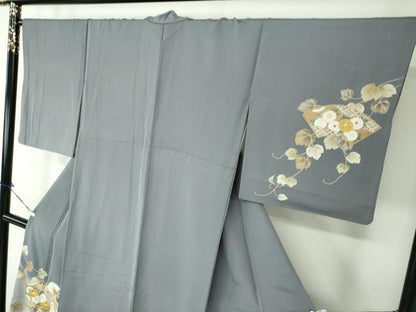 平和屋着物●中国三大刺繍 相良刺繍 訪問着 黄金繭 駒刺繍 地紙花文 暈し染め 金彩 正絹 逸品 DAAQ3280ps