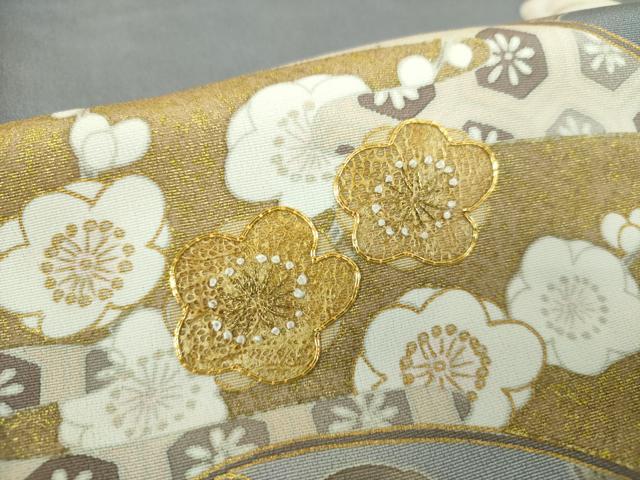 平和屋着物●中国三大刺繍 相良刺繍 訪問着 黄金繭 駒刺繍 地紙花文 暈し染め 金彩 正絹 逸品 DAAQ3280ps