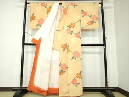 平和屋着物●上質な小紋 絞り 地紋起こし 枝花文 正絹 逸品 DAAQ3281ps