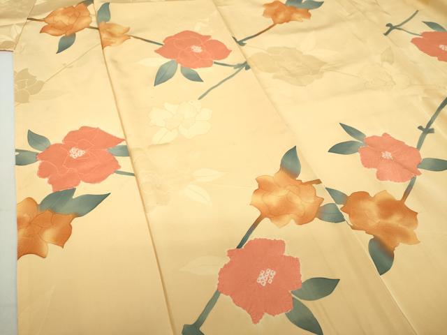 平和屋着物●上質な小紋 絞り 地紋起こし 枝花文 正絹 逸品 DAAQ3281ps