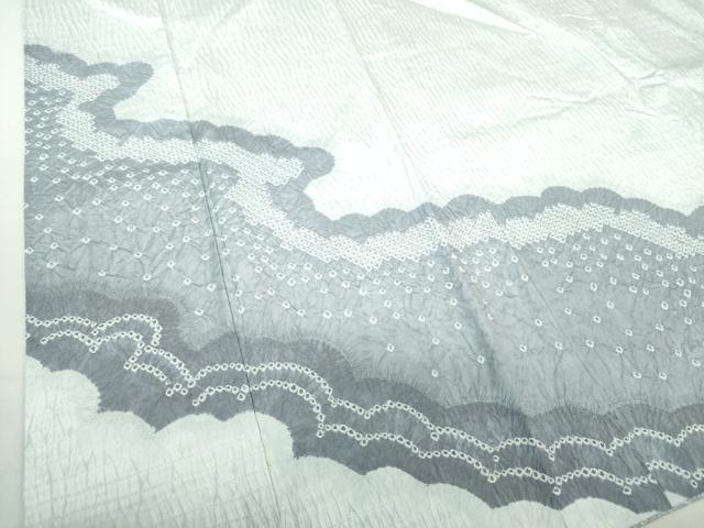 平和屋着物●訪問着 紬地 杢目絞り 雲取り 正絹 逸品 DAAQ3327ps