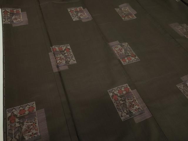 平和屋着物●本場大島紬 地空 色紙器物花文 やまと誂製 正絹 逸品 DAAQ3330ps