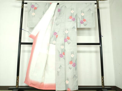 平和屋着物●上質な紬 舞花文 正絹 逸品 未使用 DAAQ3333ps