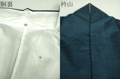 平和屋着物●上質な紬 色無地 紺地 正絹 逸品 DAAQ3334ps