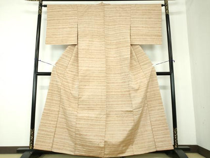 平和屋着物●上質な紬 横段文 正絹 逸品 DAAQ3349ps