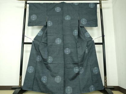 平和屋着物●上質な紬 七宝花文 正絹 逸品 DAAQ3355ps