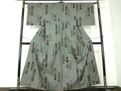 平和屋着物●本場大島紬 7マルキ 短冊花文 ますいわ屋扱い 正絹 逸品 DAAQ3356ps