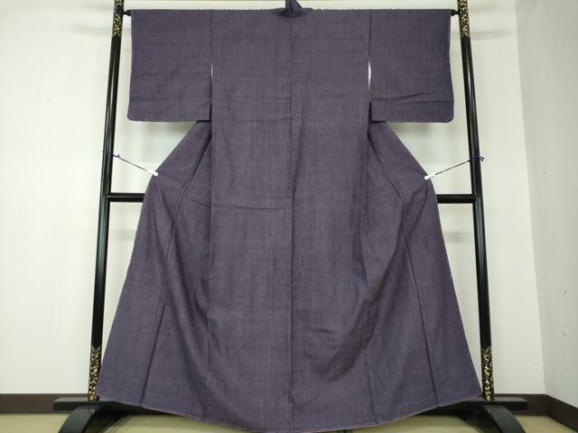 平和屋着物●結城紬 色無地 濃鼠色 正絹 逸品 未使用 DAAQ3359ps