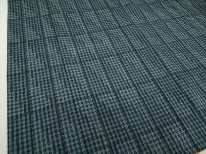 平和屋着物●上質な紬　格子間道　正絹　逸品　DAAQ3360ps