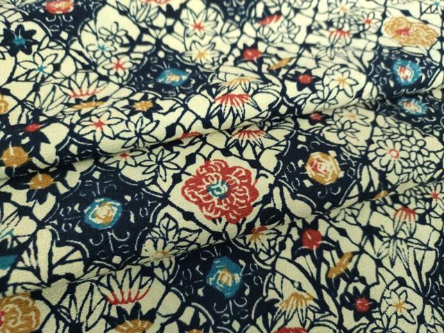 平和屋着物●上質な小紋 型染 花菱文 正絹 逸品 DAAQ3377ps