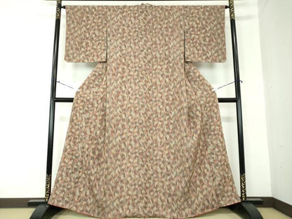 平和屋着物●上質なお召 　花間道　大丸扱い 　正絹　逸品　未使用　DAAQ3378ps
