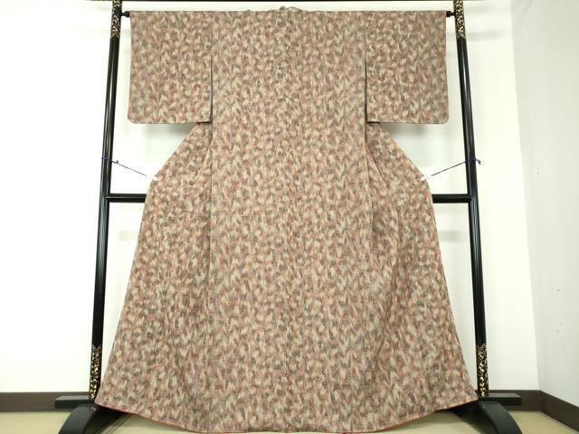 平和屋着物●上質なお召 　花間道　大丸扱い 　正絹　逸品　未使用　DAAQ3378ps