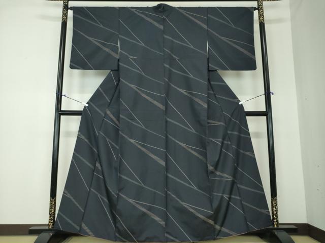 平和屋着物●本場大島紬 斜線文 正絹 逸品 DAAQ3381ps