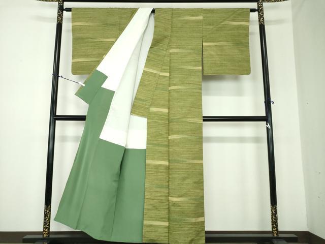 平和屋着物●上質な紬 横段文 正絹 逸品 DAAQ3383ps