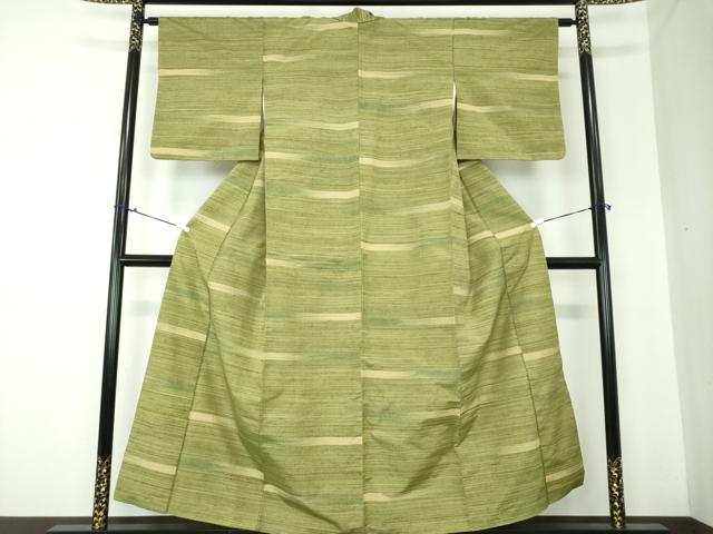 平和屋着物●上質な紬 横段文 正絹 逸品 DAAQ3383ps