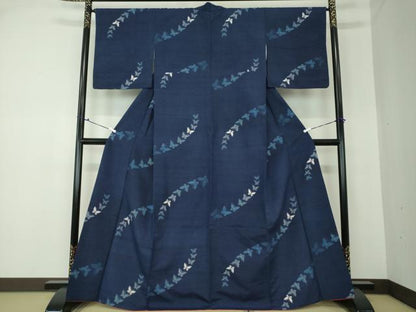 平和屋着物●上質な紬 舞蝶文 正絹 逸品 DAAQ3384ps