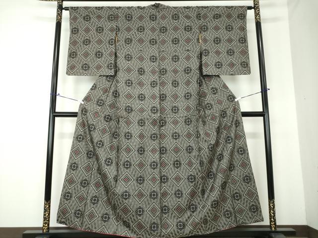 平和屋着物●本場大島紬　龍郷絣　本場大島紬　花菱文　正絹　逸品　未使用　DAAQ3403ps
