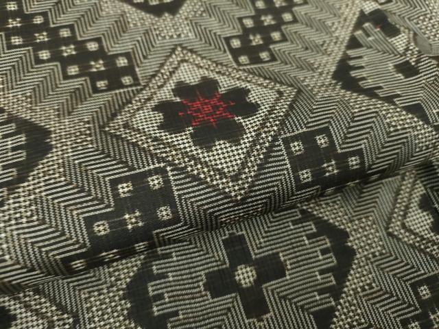 平和屋着物●本場大島紬　龍郷絣　本場大島紬　花菱文　正絹　逸品　DAAQ3404ps