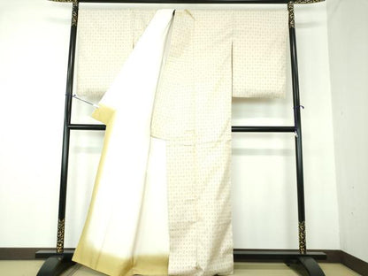 平和屋着物●上質な紬 井桁絣 正絹 逸品 DAAQ3414ps