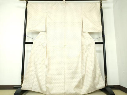 平和屋着物●上質な紬 井桁絣 正絹 逸品 DAAQ3414ps