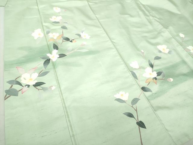 平和屋着物●本加賀友禅作家　成竹登茂男　白山紬　訪問着　枝花文　正絹　逸品　DAAQ3419ps