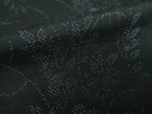 平和屋着物●上質な紬 草花文 黒地 正絹 逸品 DAAQ3423ps