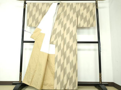 平和屋着物●上質な紬　変わり間道　正絹　逸品　DAAQ3432ps