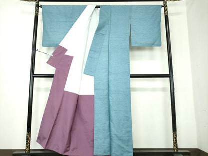 平和屋着物●石川県指定無形文化財　牛首紬　白山工房　手織り　たたき染め　正絹　逸品　DAAQ3433ps