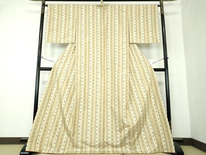 平和屋着物●上質な紬 矢絣間道 正絹 逸品 未使用 DAAQ3462ps